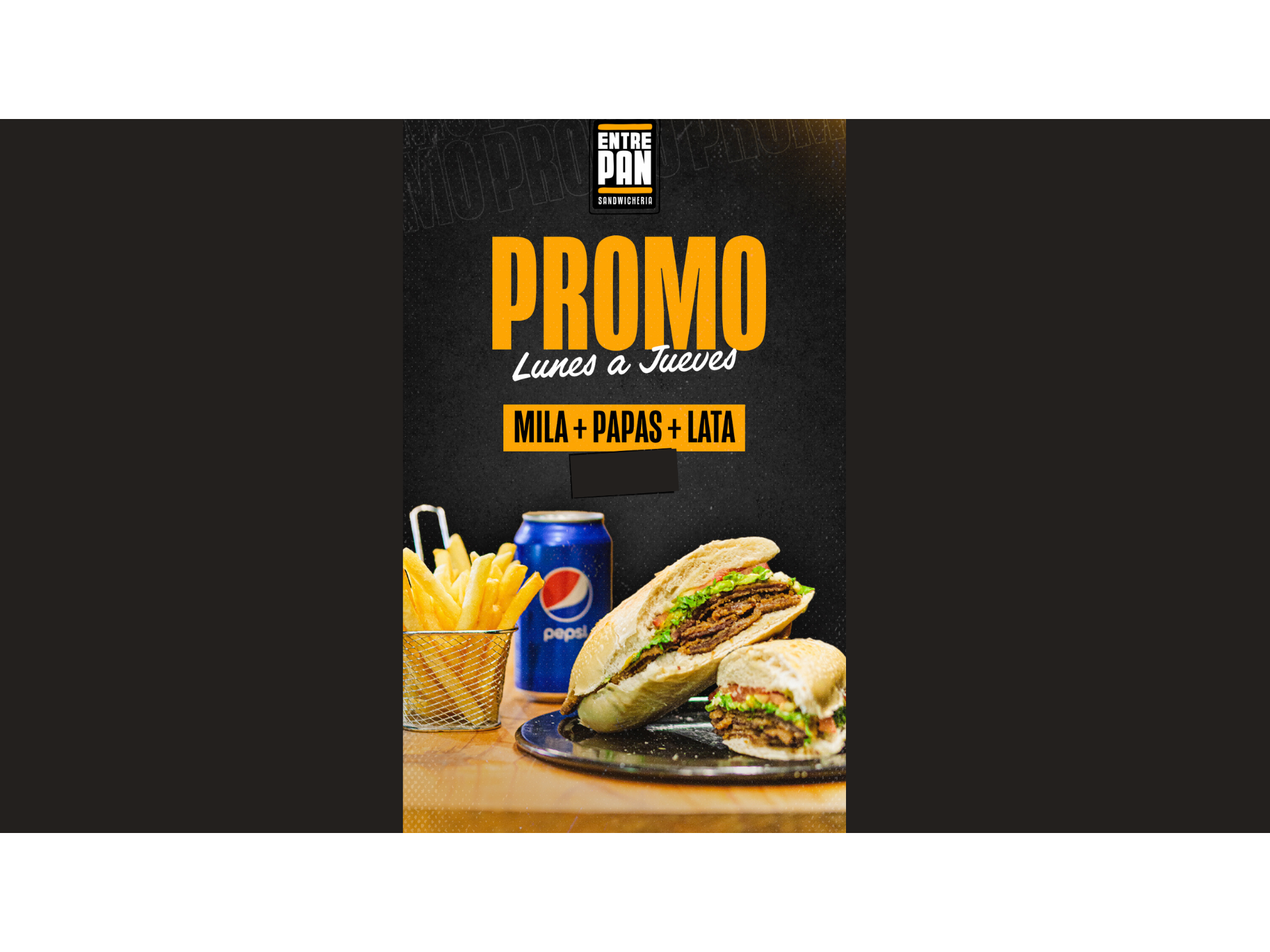Promo Semanal (mila comun+papas+gaseosa)
