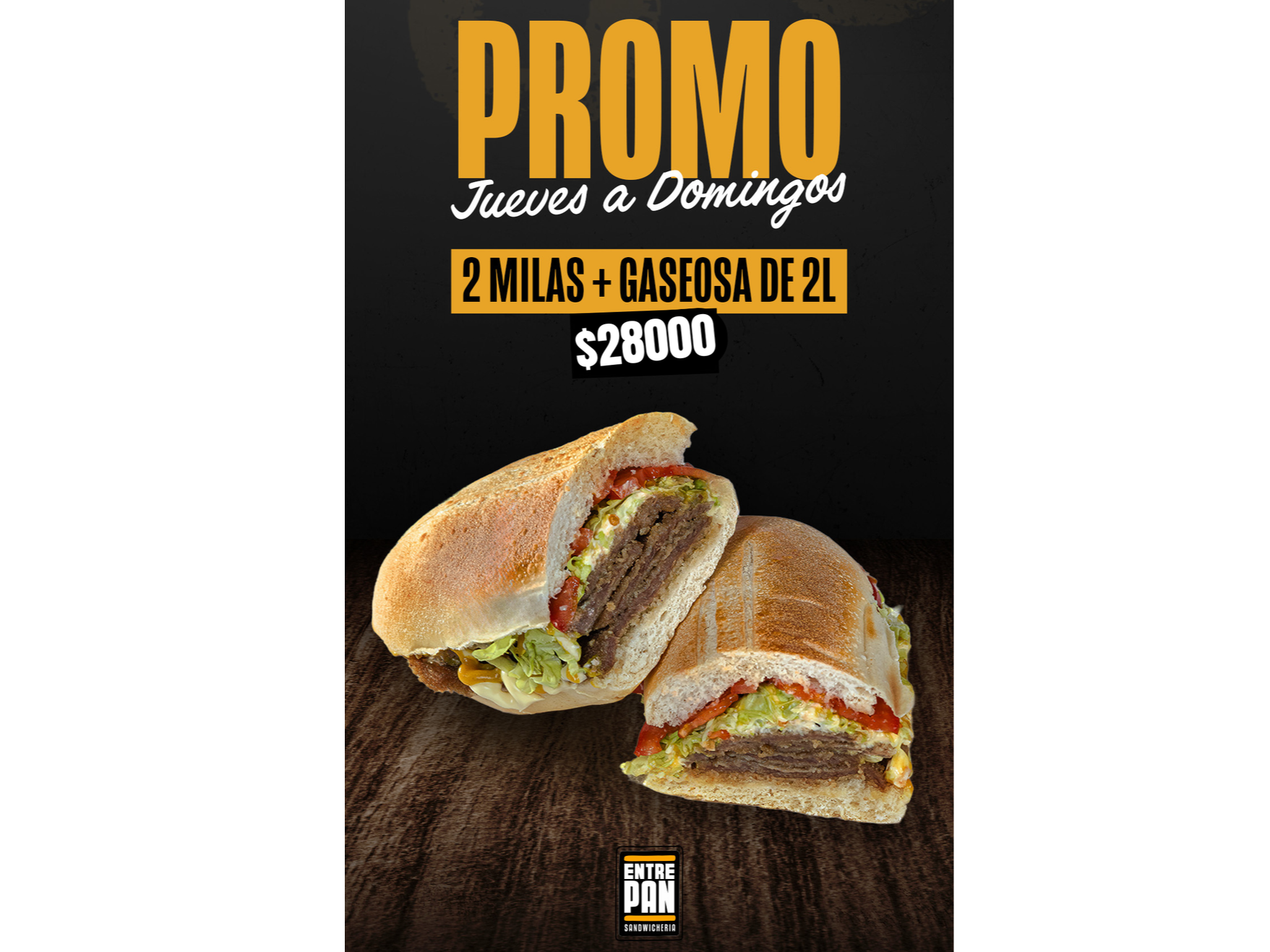 Promo FINDE (2 mila comun+gaseosa 2Lts) de Meta Burger - Lomas de Tafi