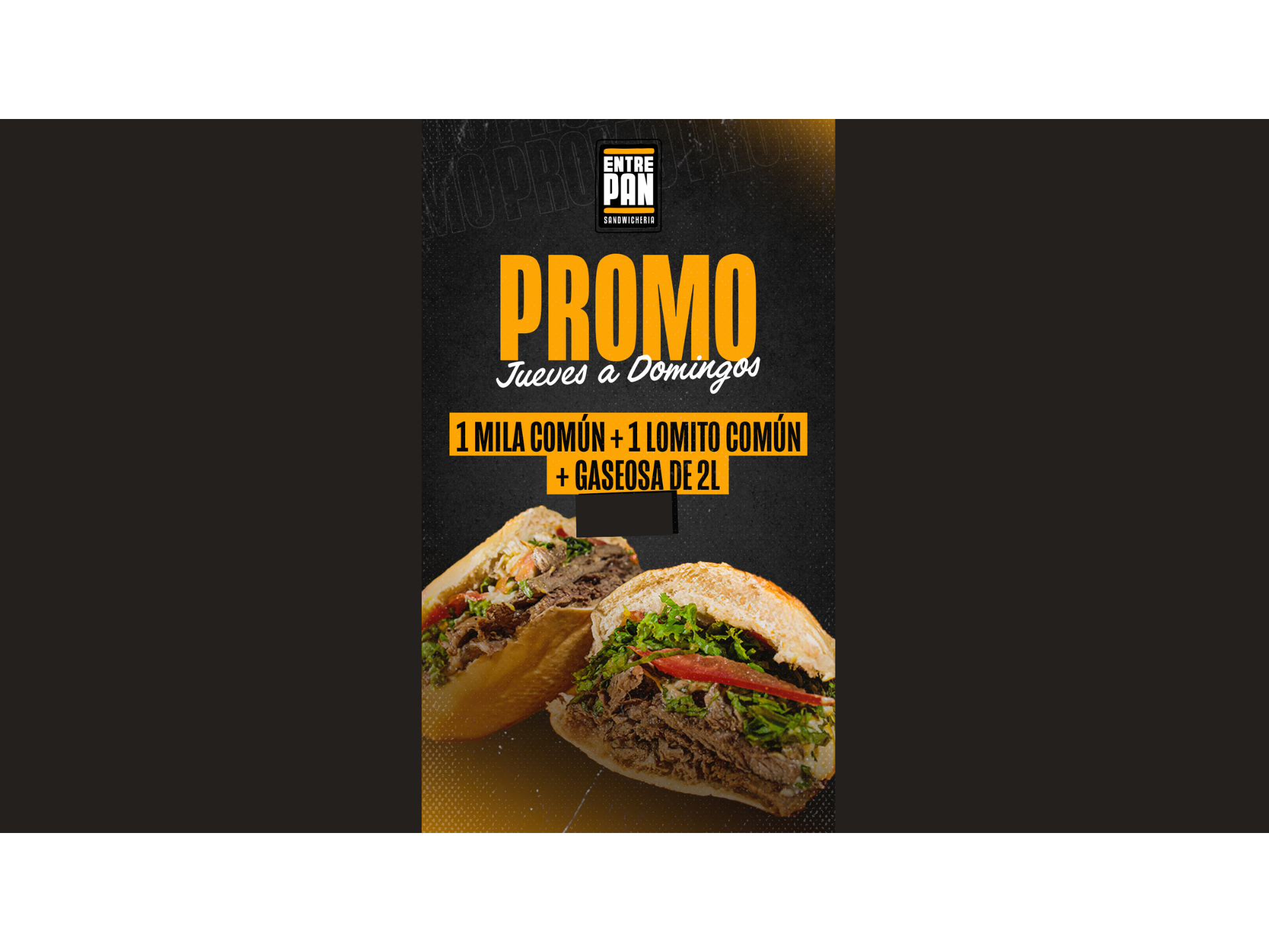 Promo Finde 2( 1 mila+1lomito+1gaseosa 2l)