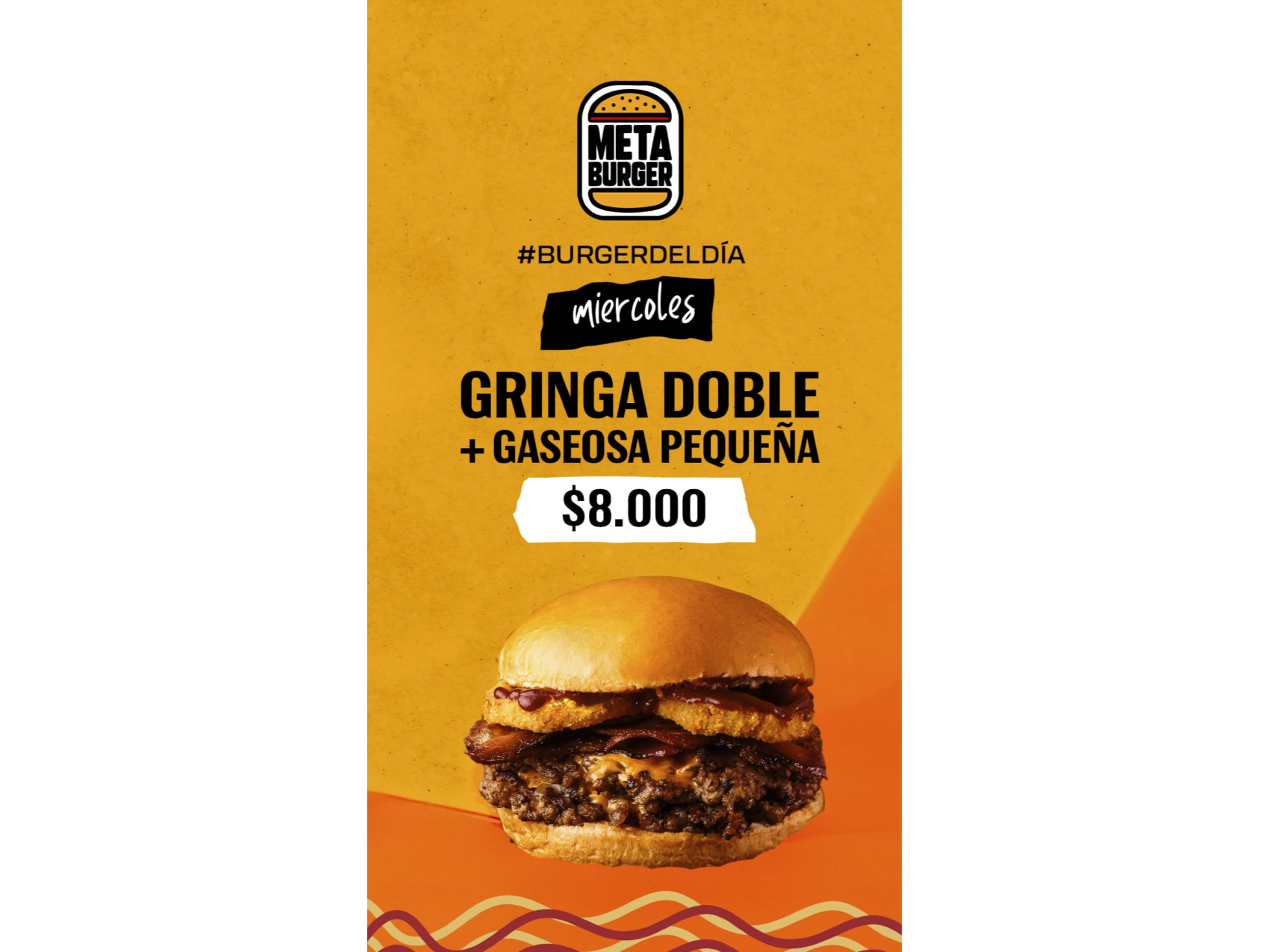 Promo Miercoles(Gringa doble+papas+gaseosa)