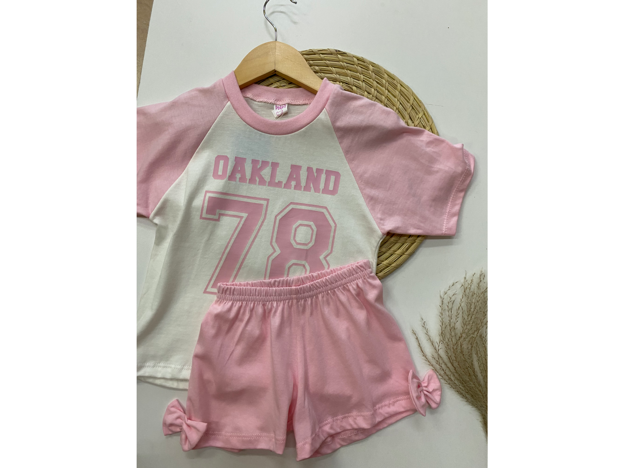 Conjunto talle 2 rosa oversize