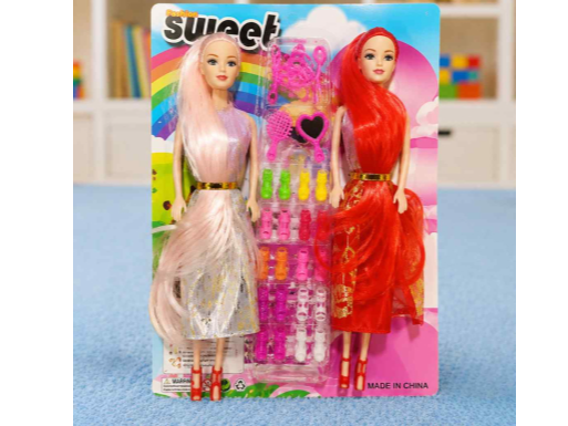 muñeca x 2 en bolsa con accesorios