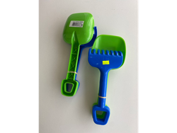 Rastrillo y pala de playa