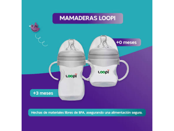 Mamadera loopi con tetina anticolico