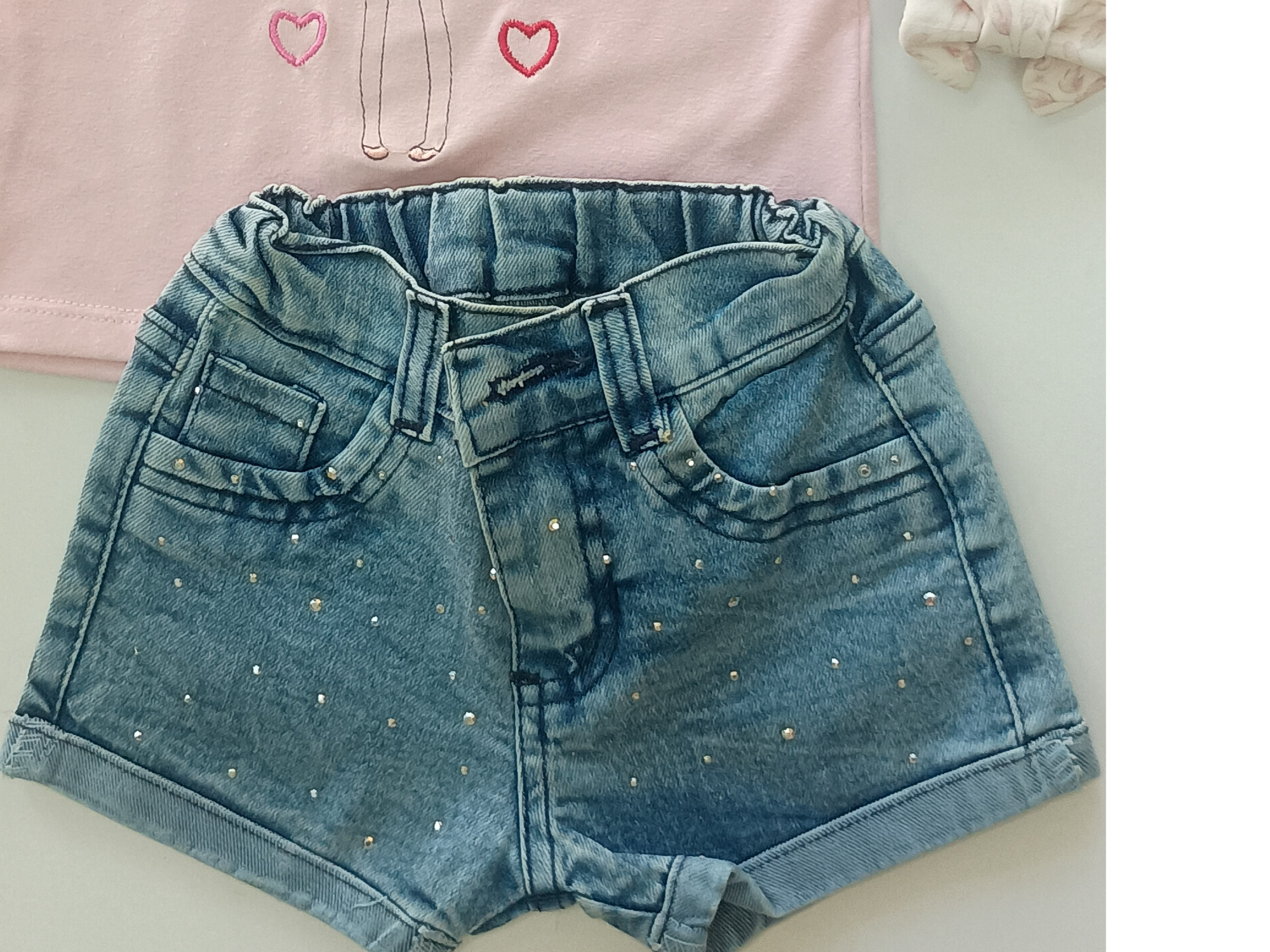 Short de jean de beba con strass