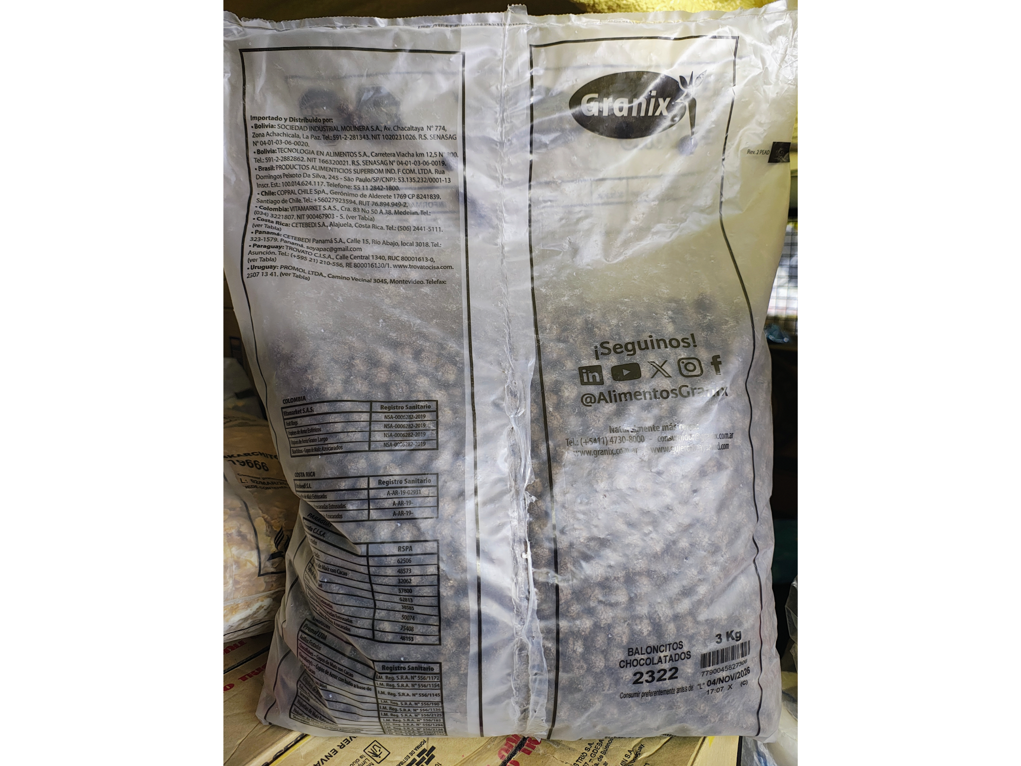 BOLITAS DE CHOCOLATES 3KG GRANIX