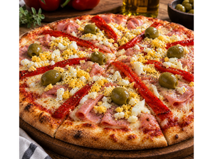 Pizza especial con huevo de Alem street food