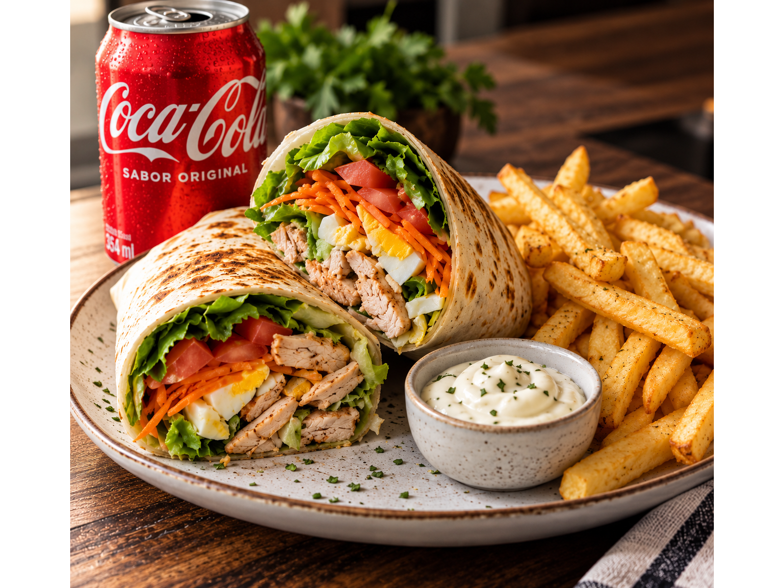 Combo wraps de pollo