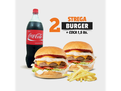 2 Burger Strega + Coca 1,5 lts