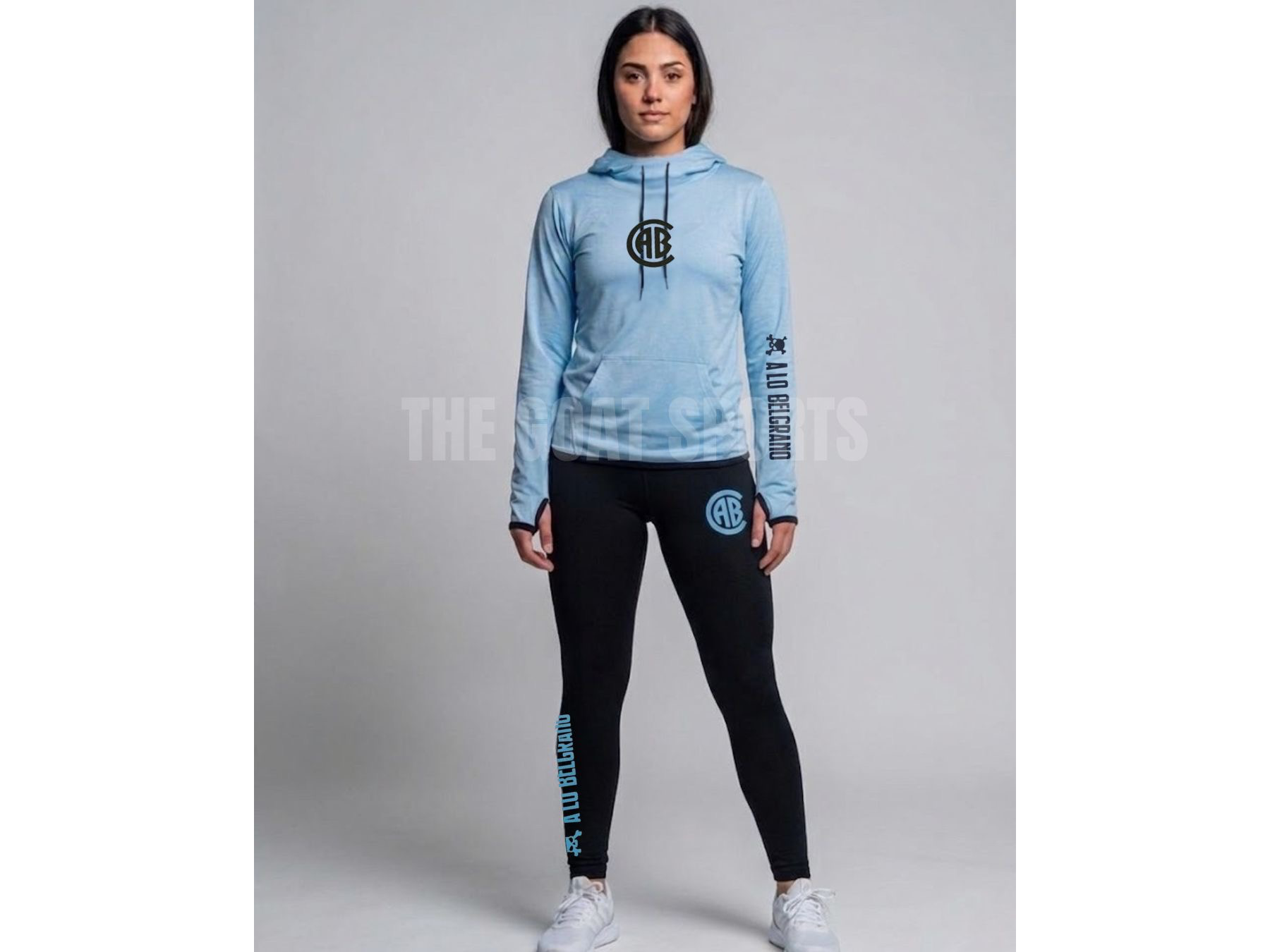 Buzo celeste + Calza negra