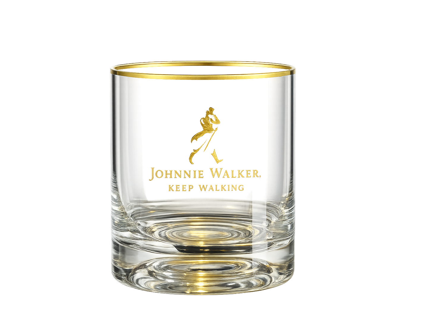 Vaso Johnnie Walker con filete dorado