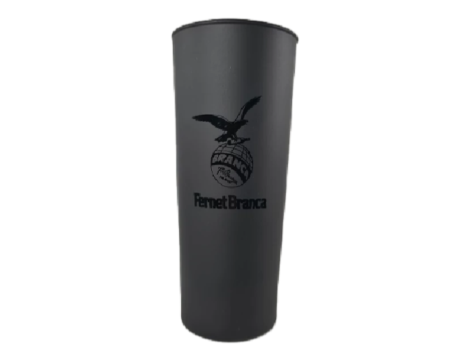 Vaso vidrio Negro  Branca Mate con logo UV