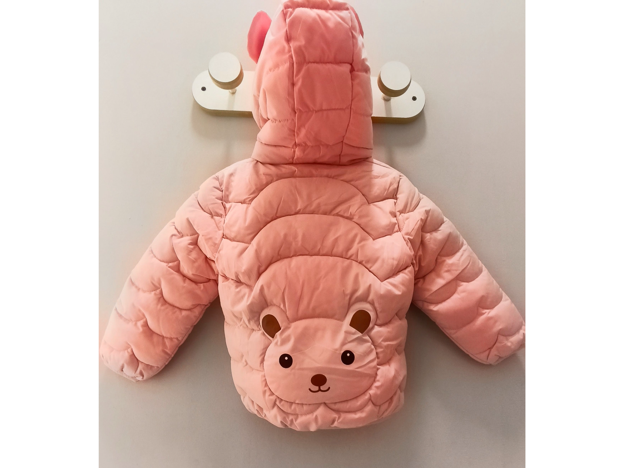 Campera Puffer Osito Rosa