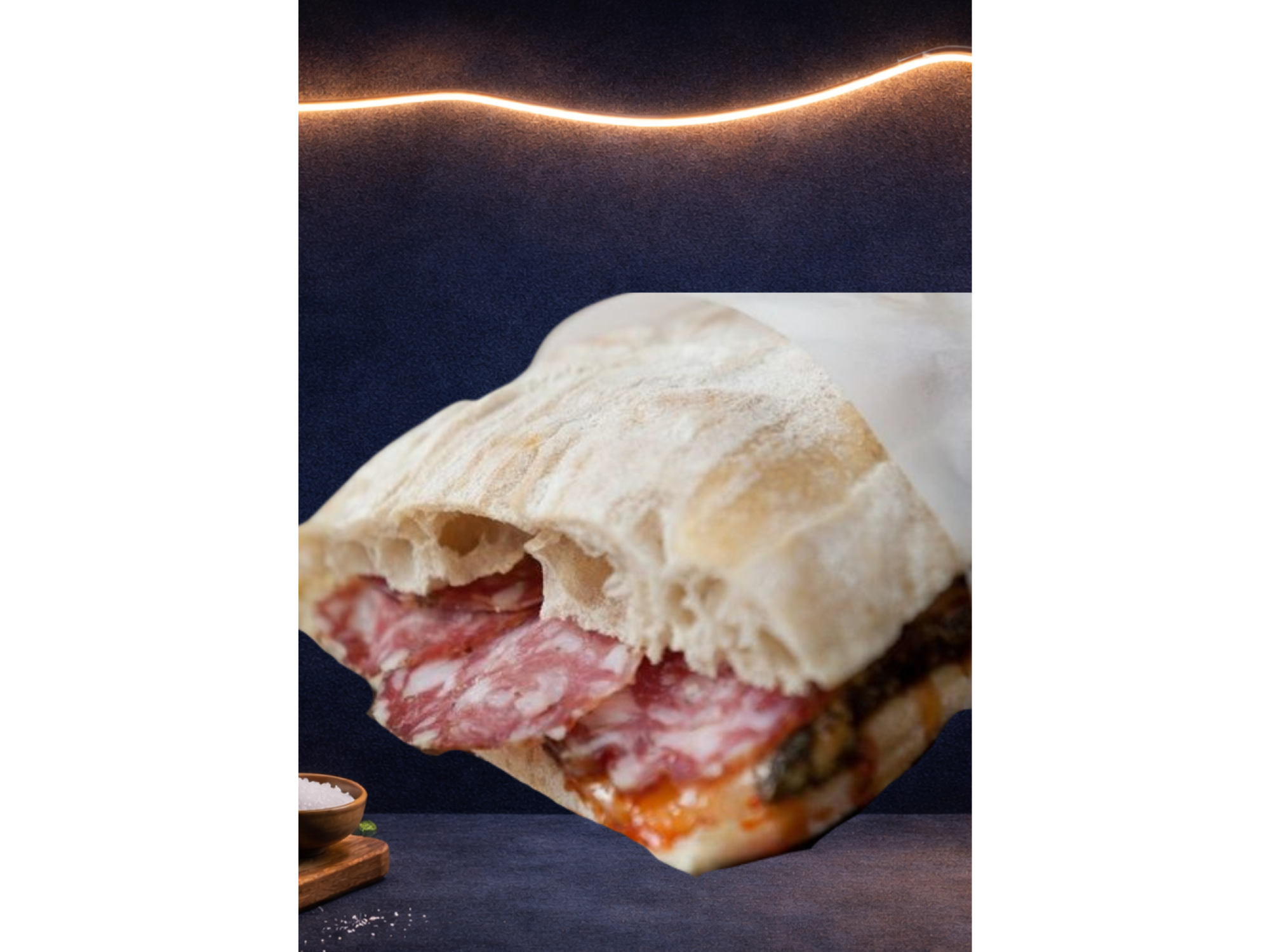 Ciabatta de salame y queso
