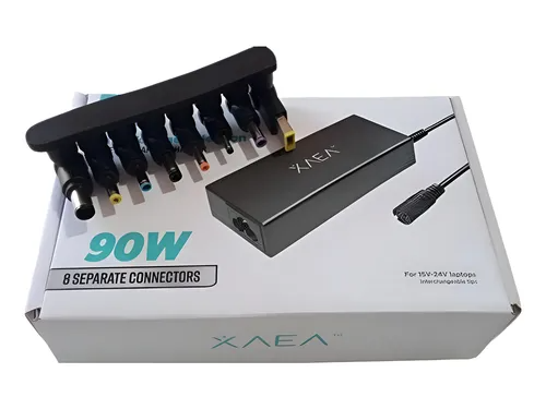 cargador de notebookxaea 8 pines 90w con regulador de voltaje automatico