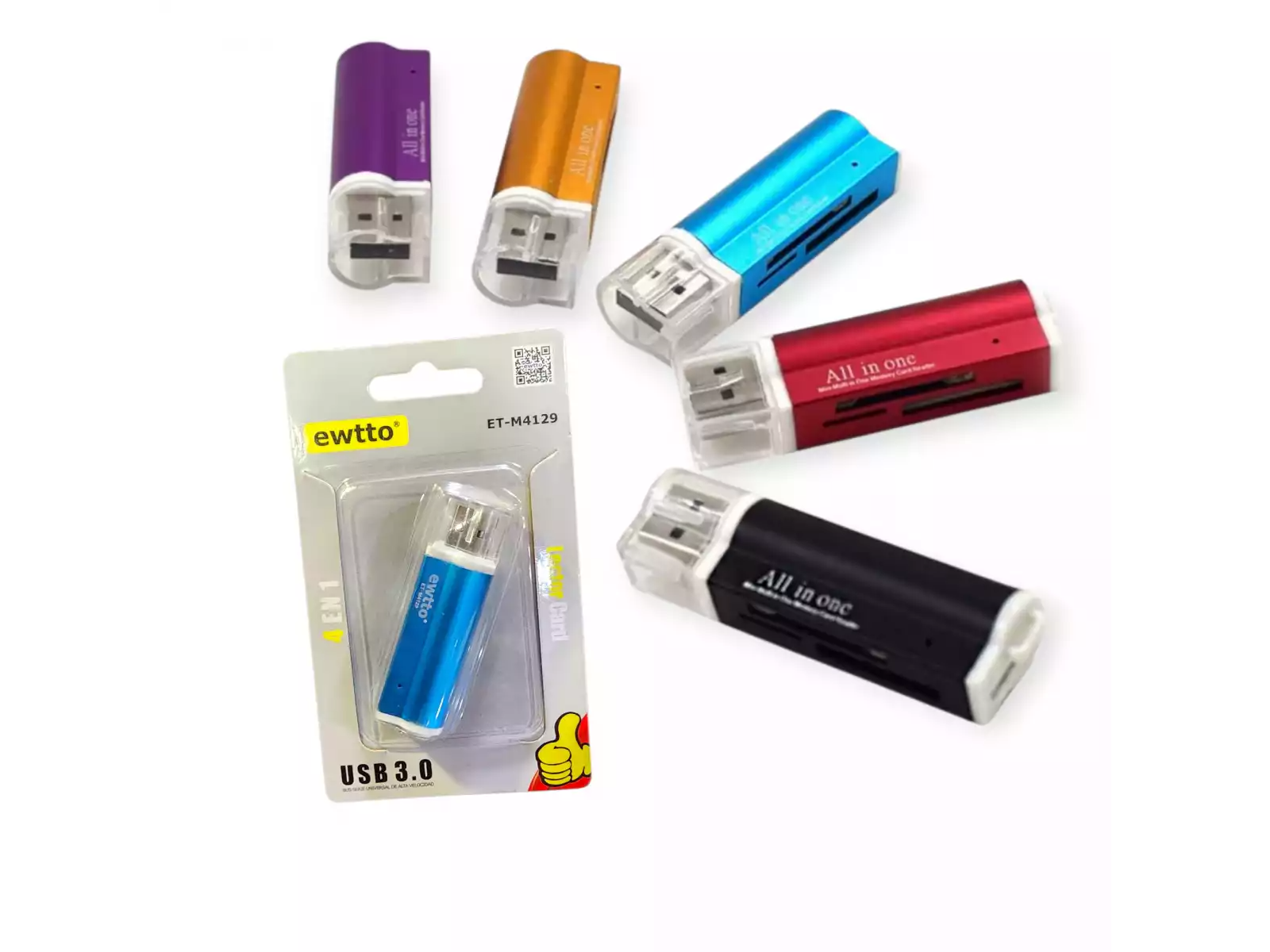 LECTOR DE MEMORIA USB 3.0 EWTTO 4 EN 1