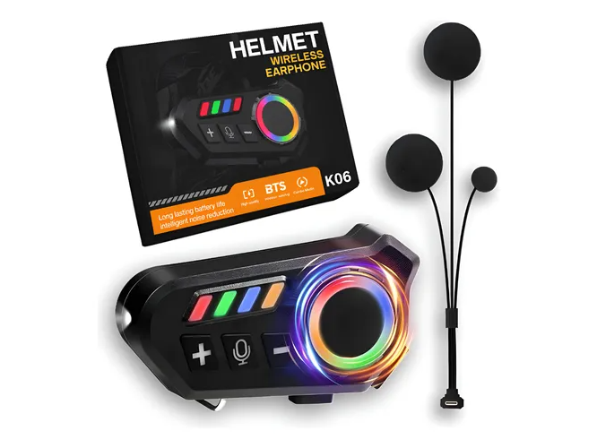 AURICULARES PARA MOTO INALAMBRICO RGB BT K06