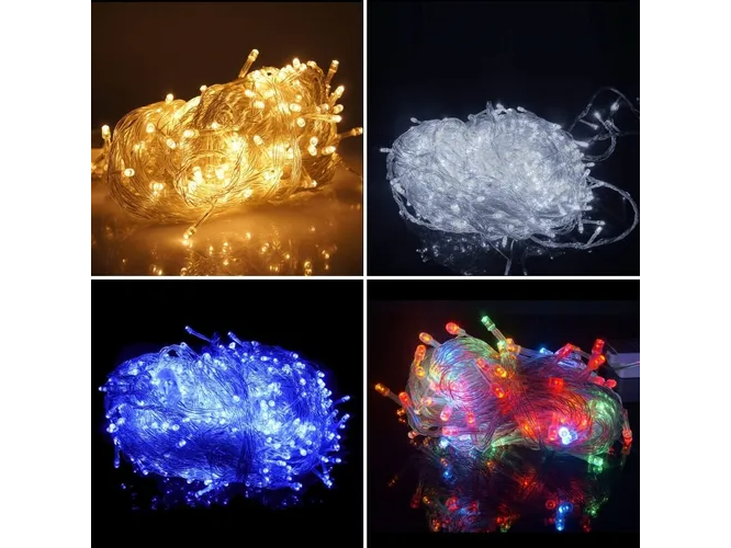 LUCES LED NAVIDEÑA 8 METROS MULTICOLOR cajitaENCHUFE 220V , 8 METROS DE LARGO