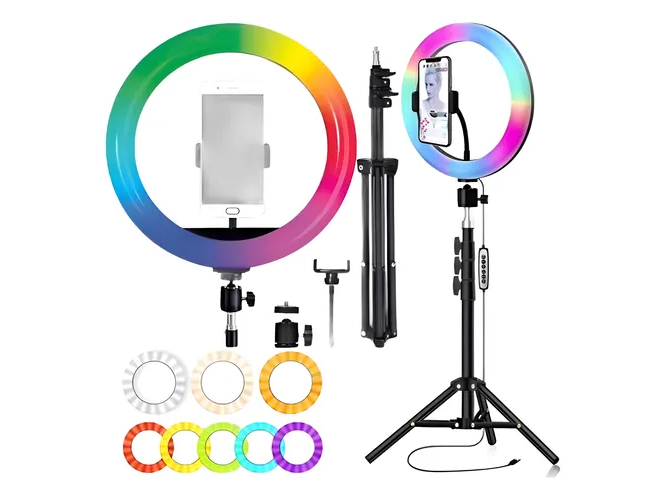 TRIPODE + ARO DE LUZ SELFIE RGB 30CM