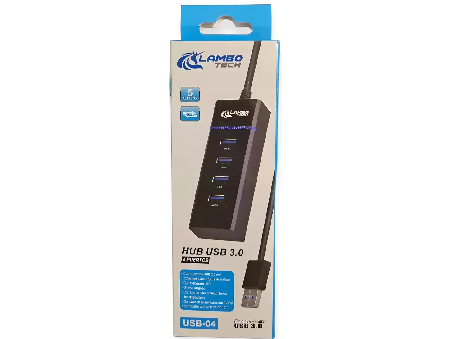 HUB 4 PUERTOS CON CABLE USB MOD 0011 lambo tech
