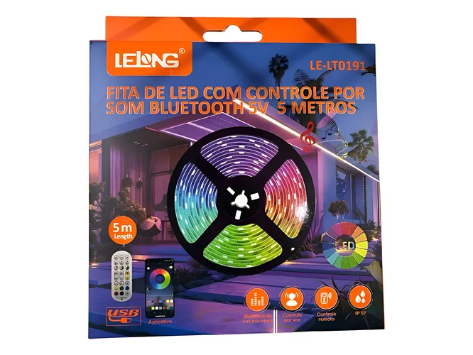 TIRA LED RGB 50X50 5 METROS LELONG con control