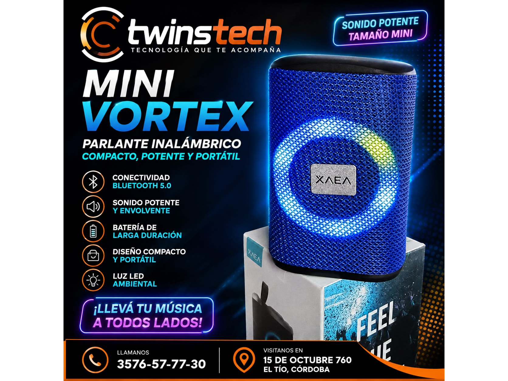 parlante mini vortex