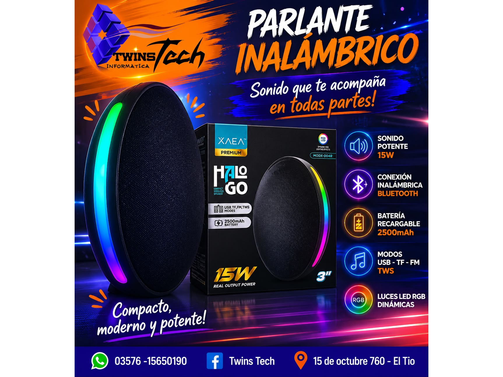parlante redondo inalambrico