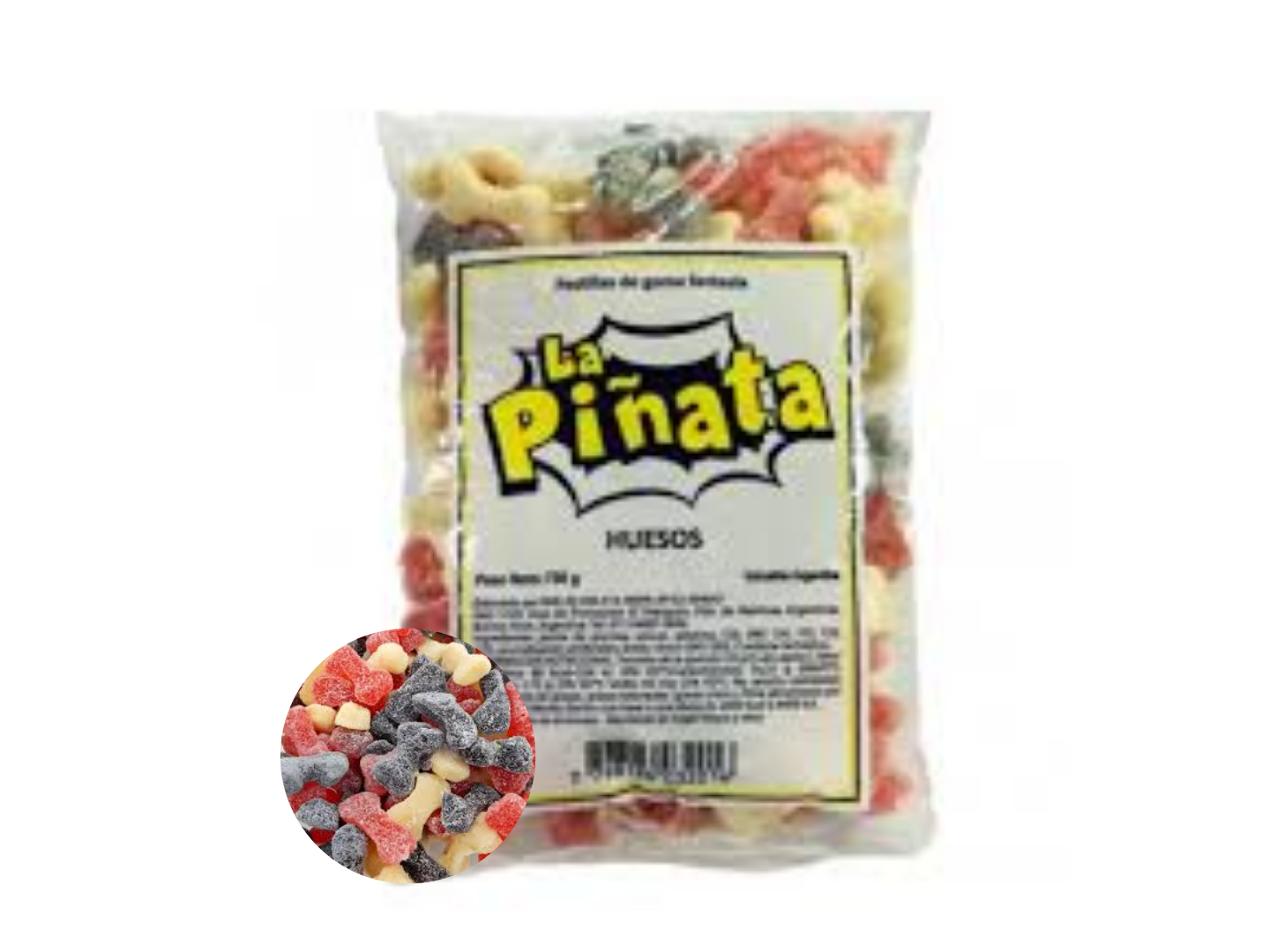 GOMA LA PIÑATA HUESITOS 8X700 GRS