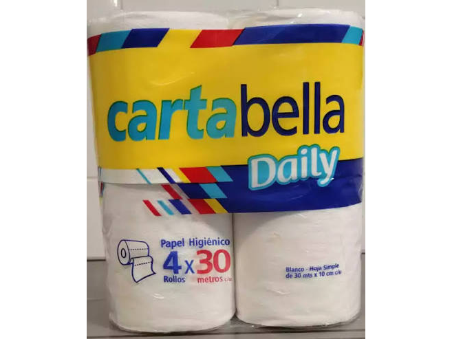 PAPEL HIGIENICO CARTABELLA 12X4X30 MTS