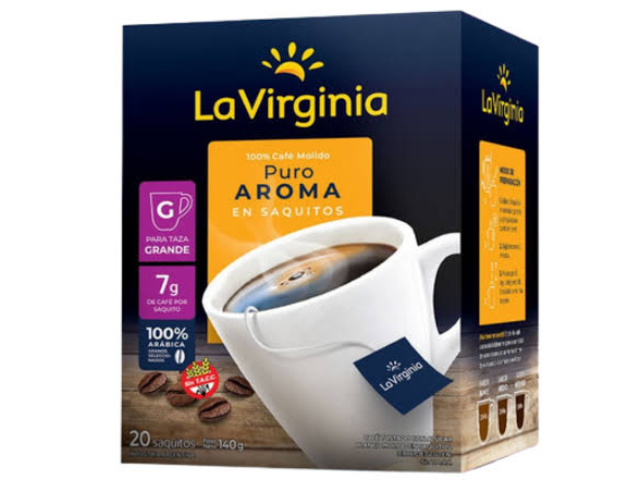 CAFE LA VIRGINIA EN SAQUITOS 10X20X7 GRS