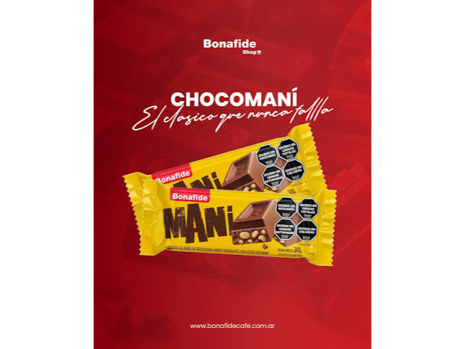CHOC BONAFIDE LECHE Y MANI 6X20X30 GRS
