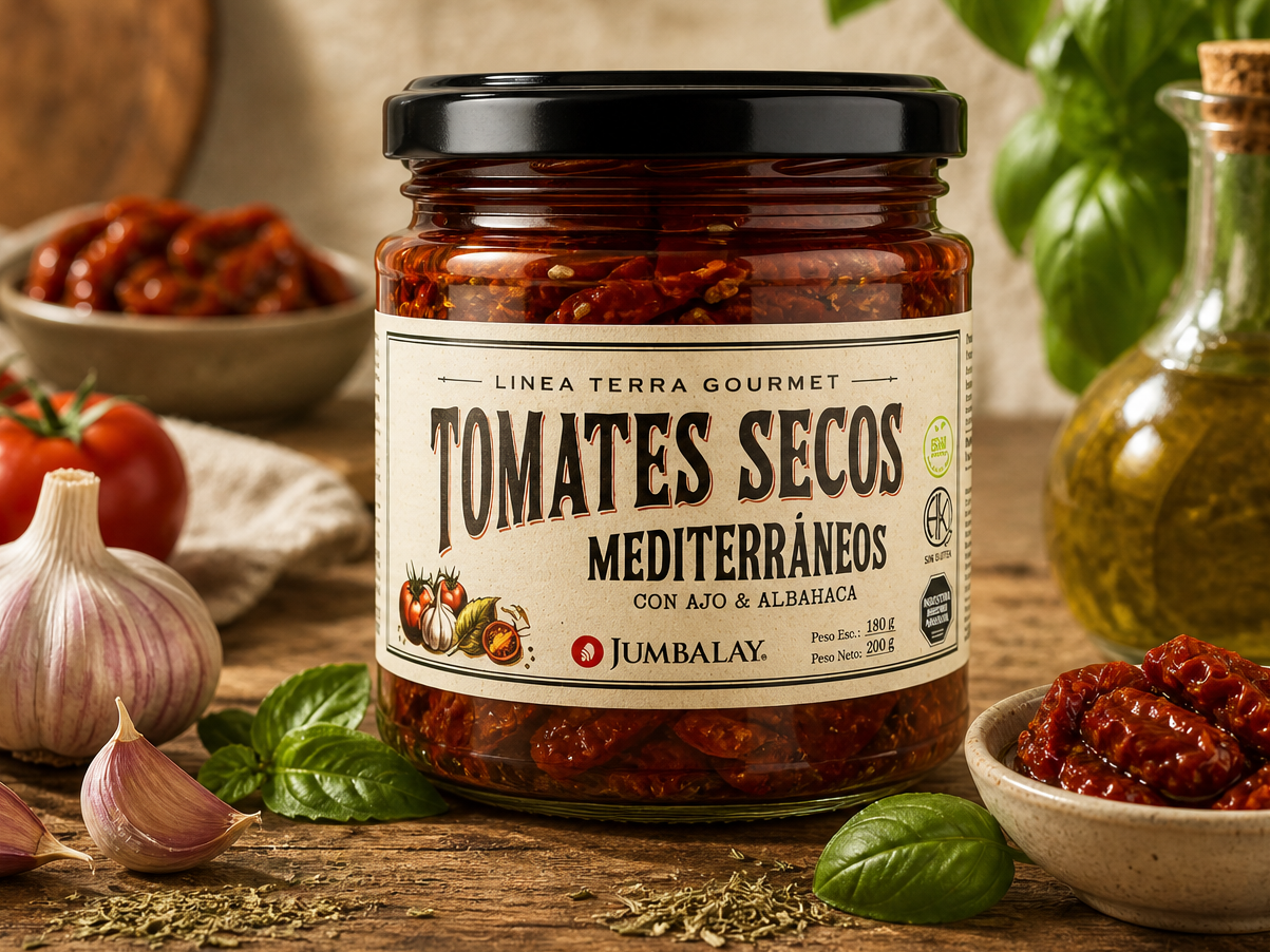 Tomates Secos Mediterraneos (ajo y albahaca)