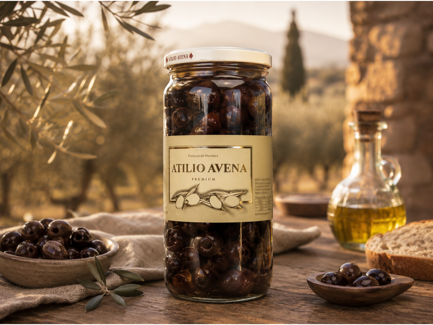 Aceitunas negras tipo griego x 200gr. - Atilio Avena
