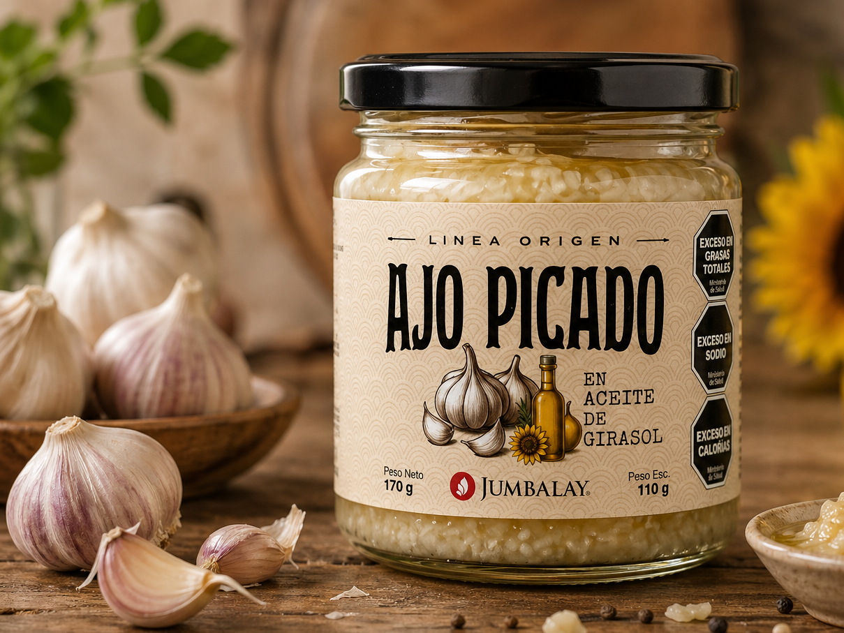 Ajo picado en aceite de Girasol