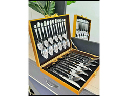 🍴MALETIN DE 24 CUBIERTOS ACERO INOXIDABLE REFORZADOS🍴