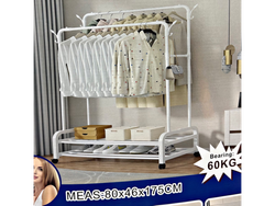 👔👘 PERCHERO DE PIE COLGADOR DE ROPA REFORZADO DOBLE 👖🧦