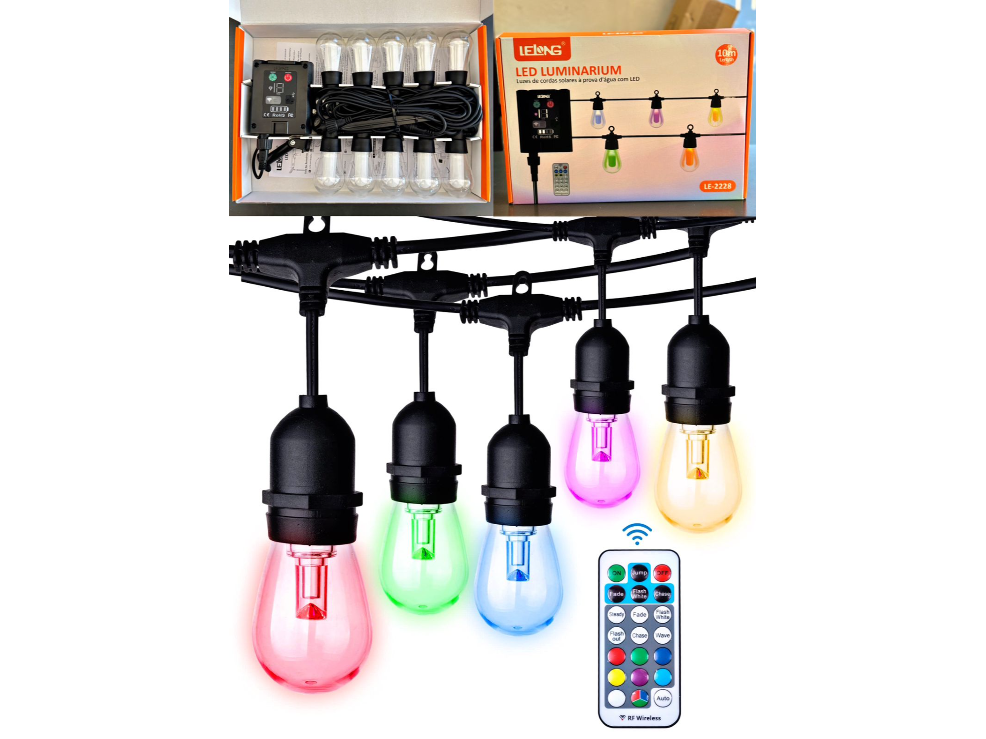 💡 GUIRNALDA DE FOCOS LED IMPRRMEABLES PORTATIL RGB ☀🌈