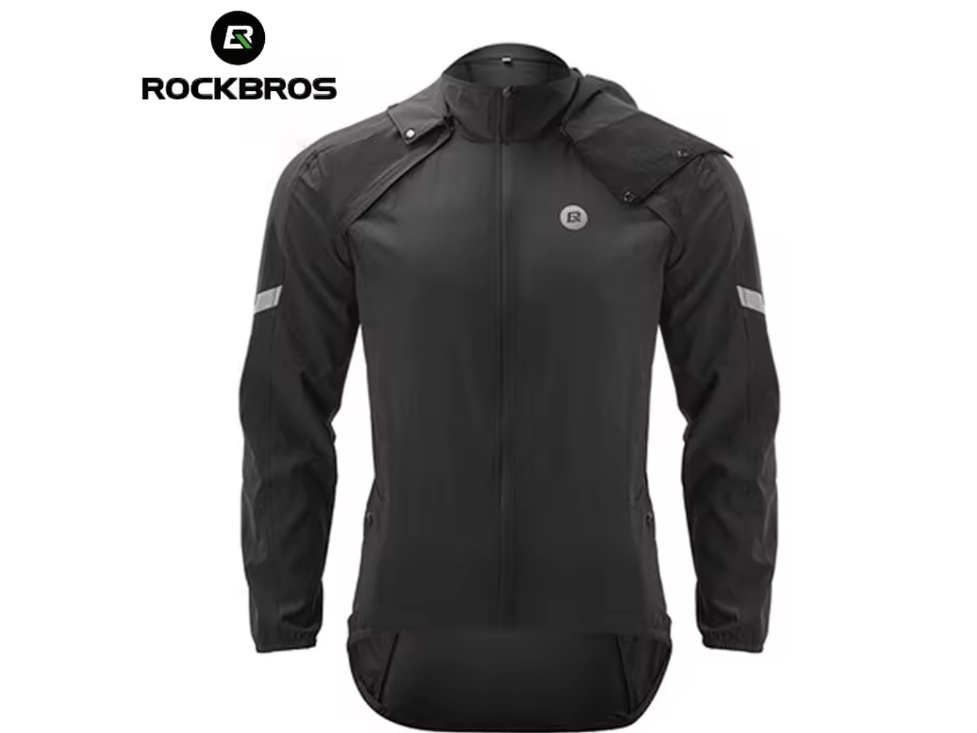 ROCKBROS-Chaqueta reflectante para ciclismo para hombre, chaleco, Tops extraíbles, abrigo para bicicleta a prueba de viento, Jersey, chaqueta para bicicleta de montaña, ropa cortavientos