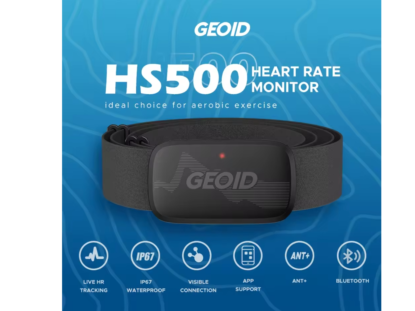 GEOID-correa para el pecho con Sensor de ritmo cardíaco, correa para el pecho, Monitor de ritmo cardíaco, Bluetooth, Compatible con Magene, Ordenador de ciclismo