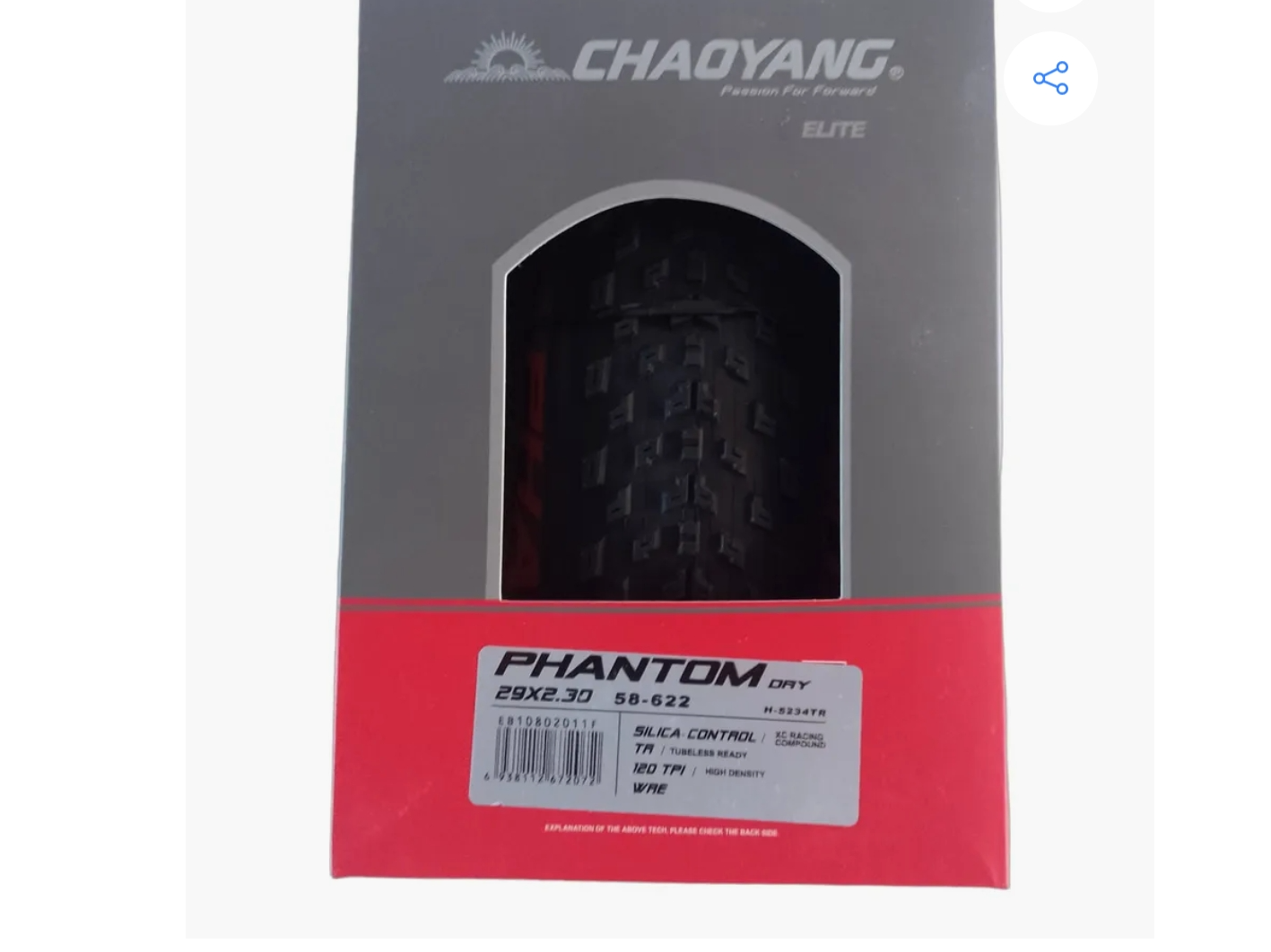 Cubierta Chaoyang phantom wet 2.2 elite 29 tubeless
