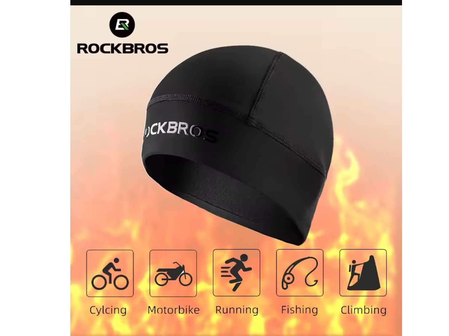 ROCKBROS-sombreros de lana para ciclismo para hombre, gorro para deportes al aire libre, gorro cálido para la cabeza, a prueba de viento, para esquiar, ciclismo, bicicleta