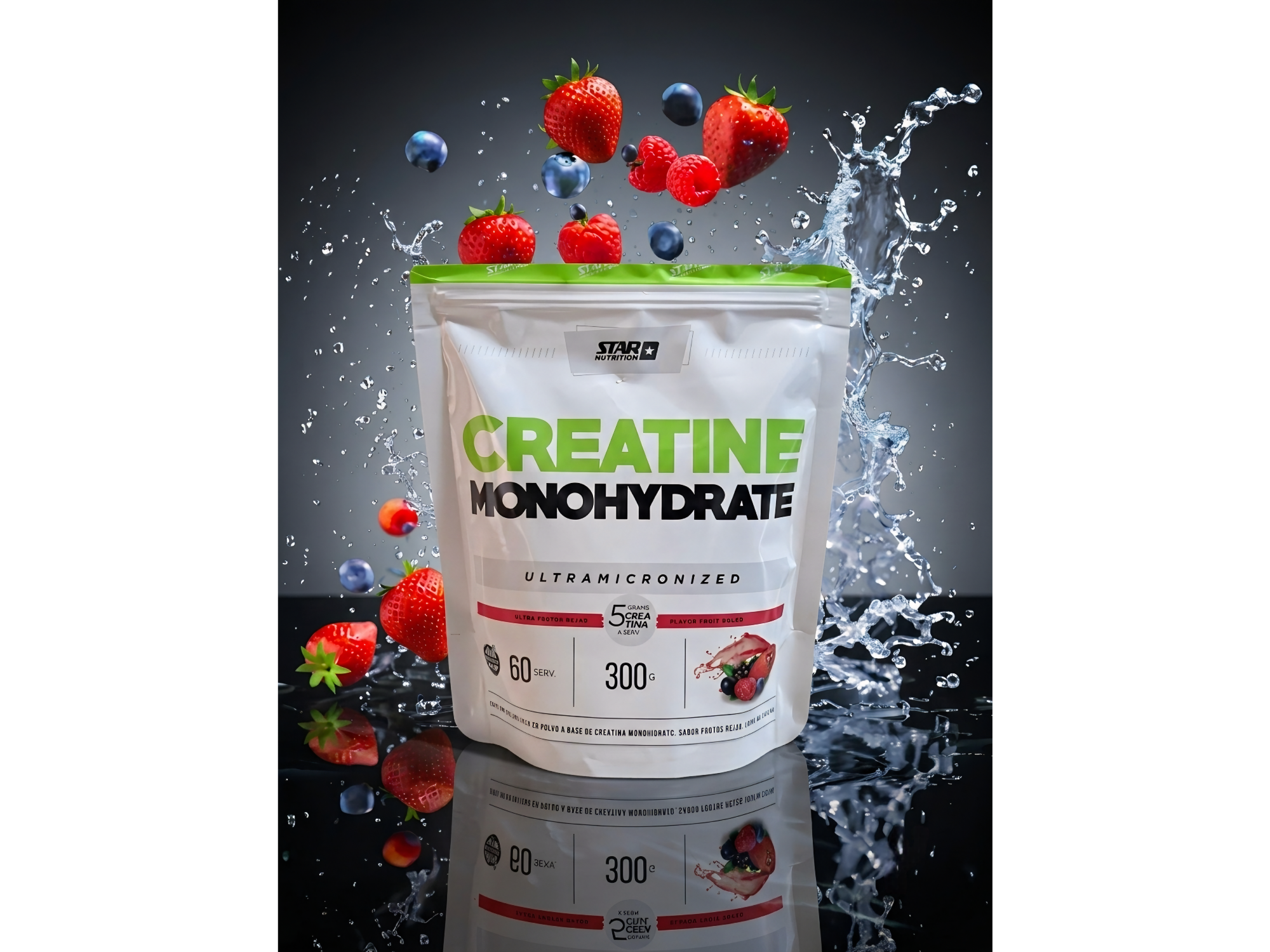 CREATINA MONOHIDRATO EEUU X 300 GRS DOYPACK Frutos Rojos de Gunther