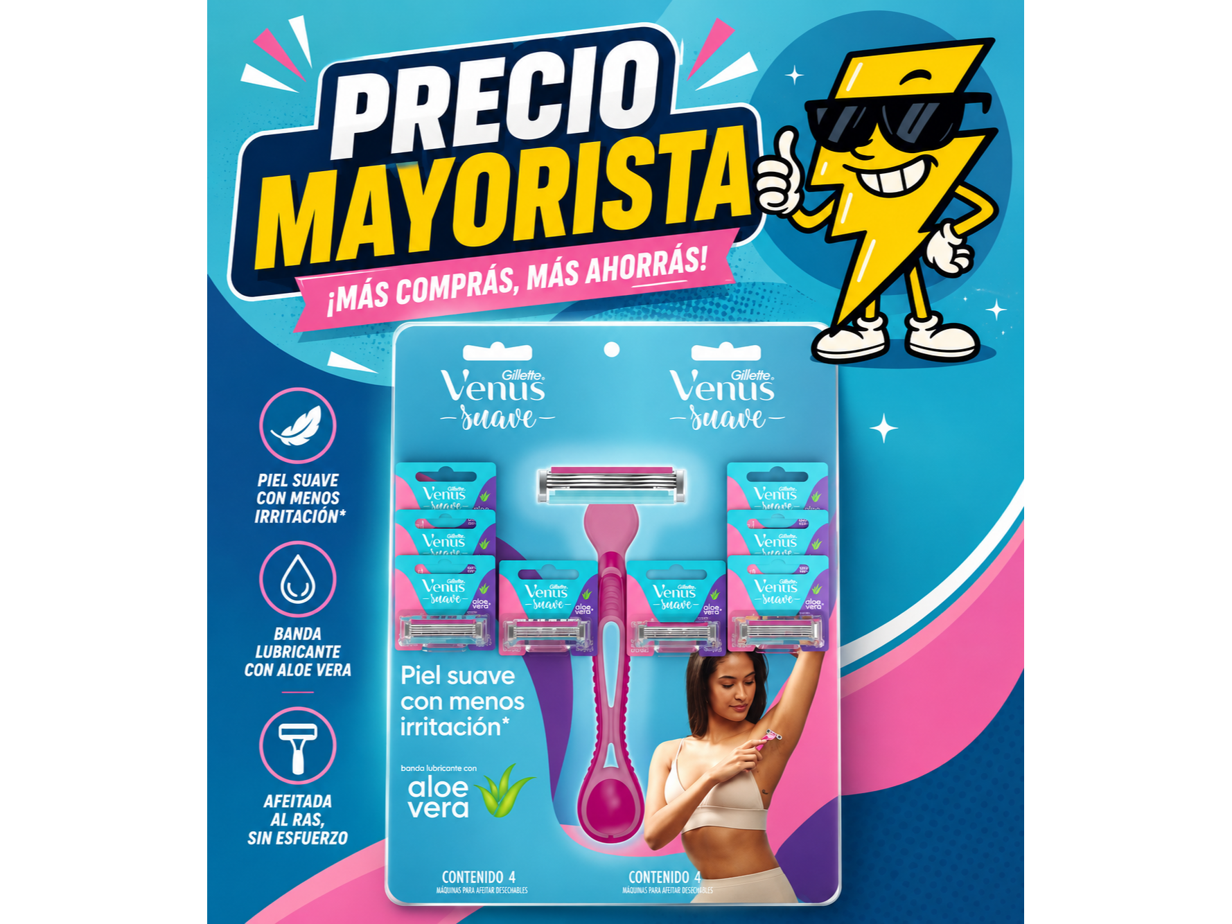 PRESTOBARBA GILLETTE VENUS SIMPLY 3FILOS (PROMO X12) de ALMACEN RT