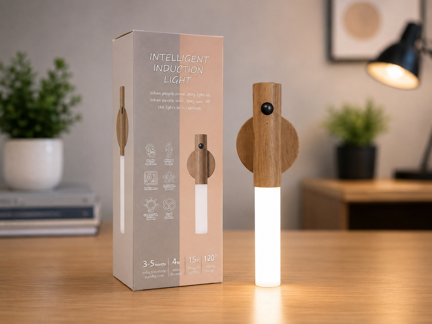 LÁMPARA LUZ DE NOCHE RECARGABLE CON SENSOR
