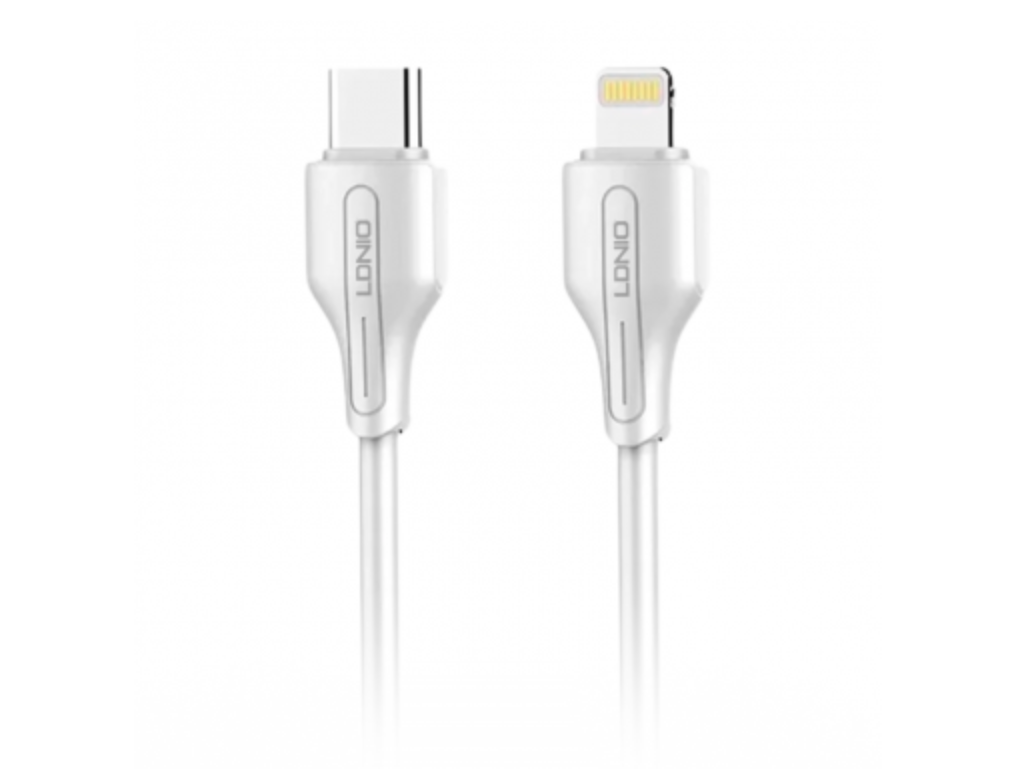 CABLE LDNIO LC122 FAST CHARGE AND SYNC 30W USB-C A LIGHTNING BLANCO 2M