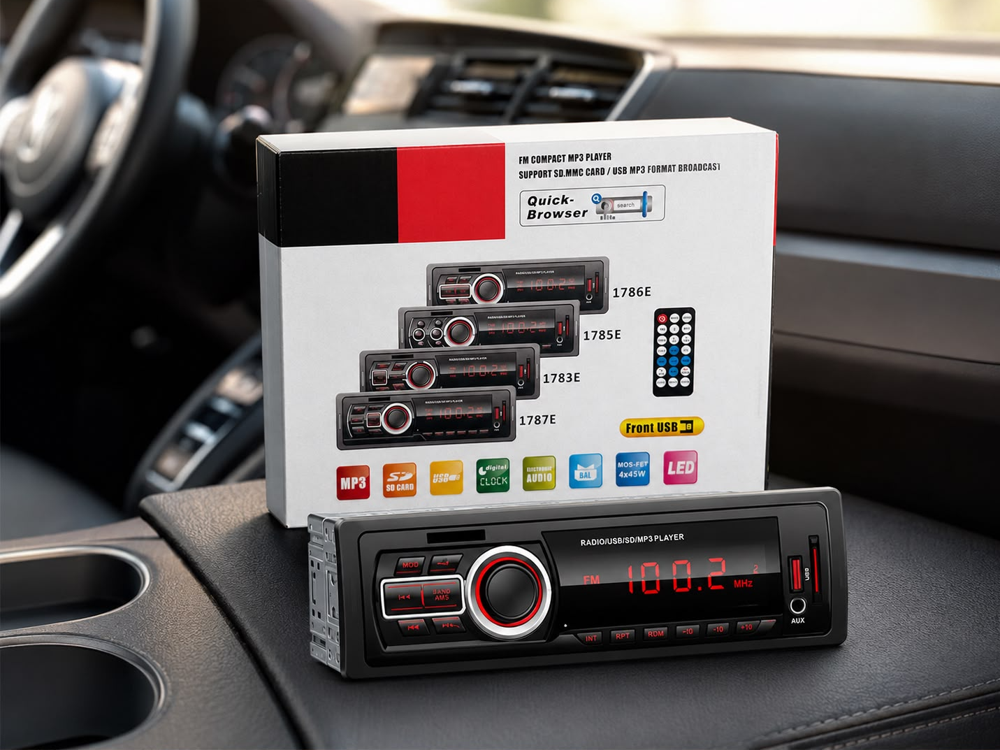 ESTEREO PARA AUTO MP3/FM 1786E