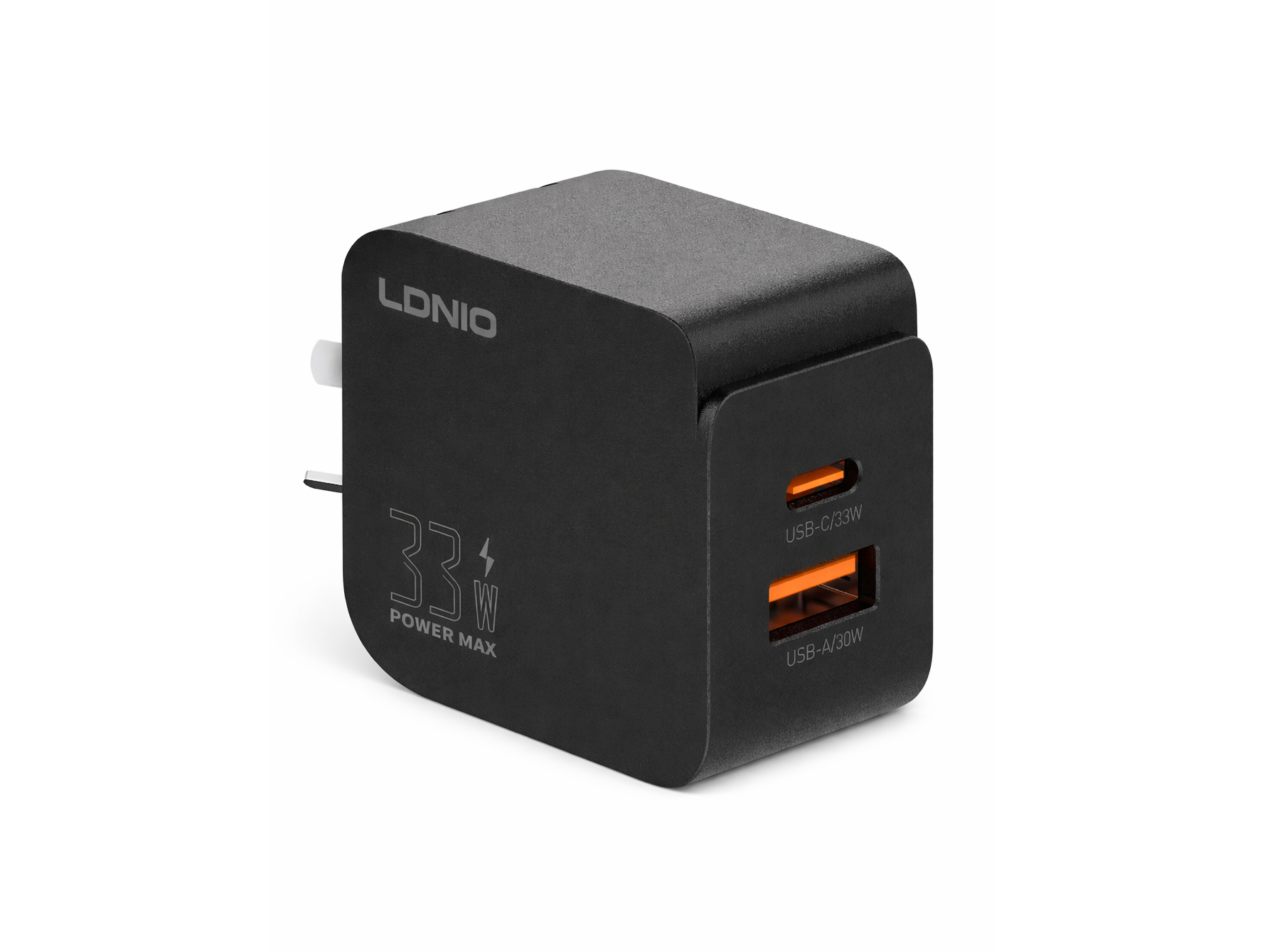 CARGADOR DE PARED LDNIO FAST CHARGER 33W 2 PUERTOS USB Y USB-C NEGRO