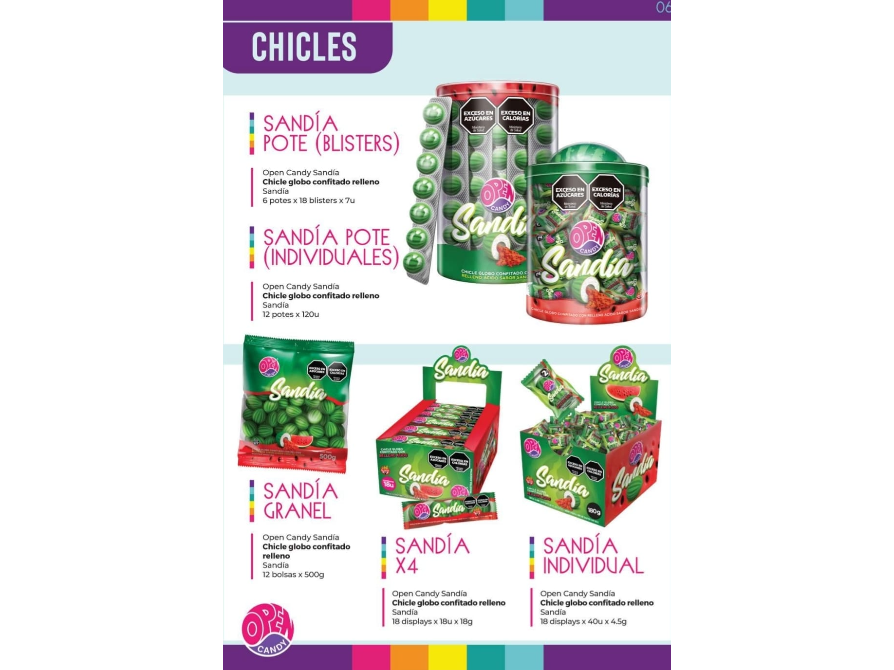CHICLE OPEN CANDY SANDIA 40u 4.5g
