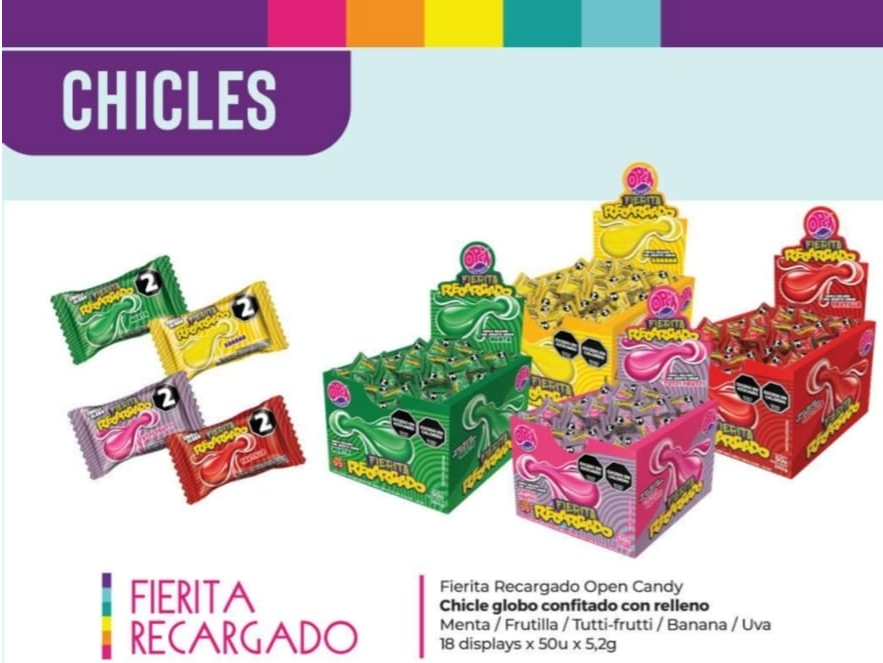 CHICLE FIERITA RECARGADO BANANA 50u 5.5g