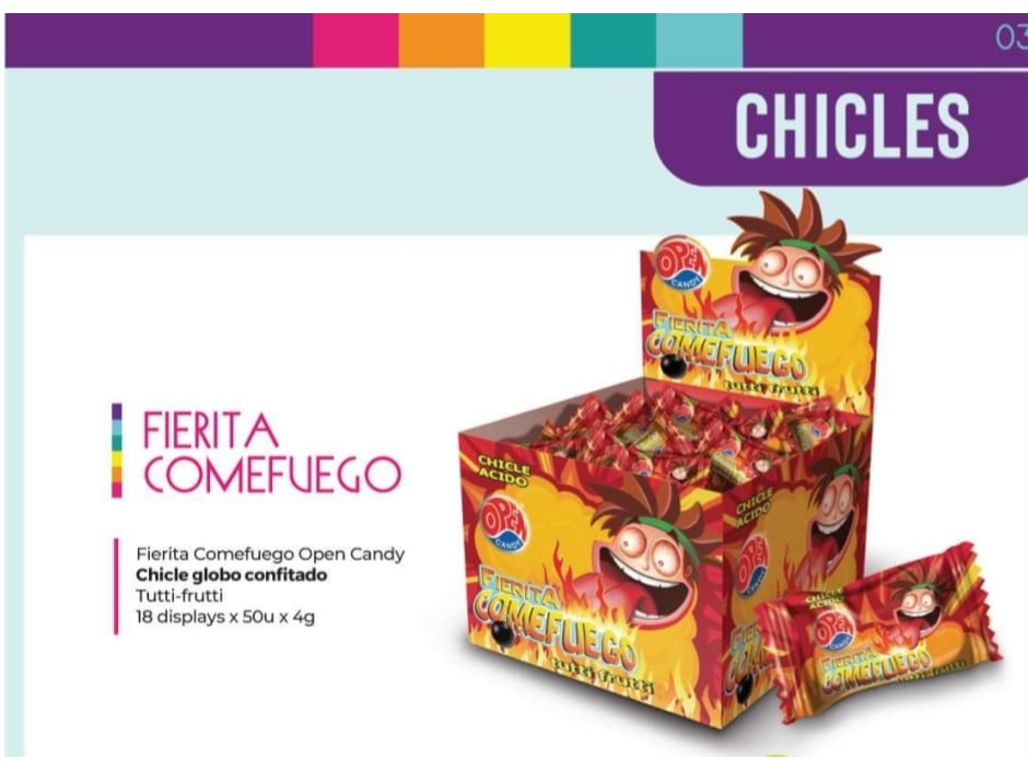 CHICLE FIERITA COMEFUEGO DPY 50U
